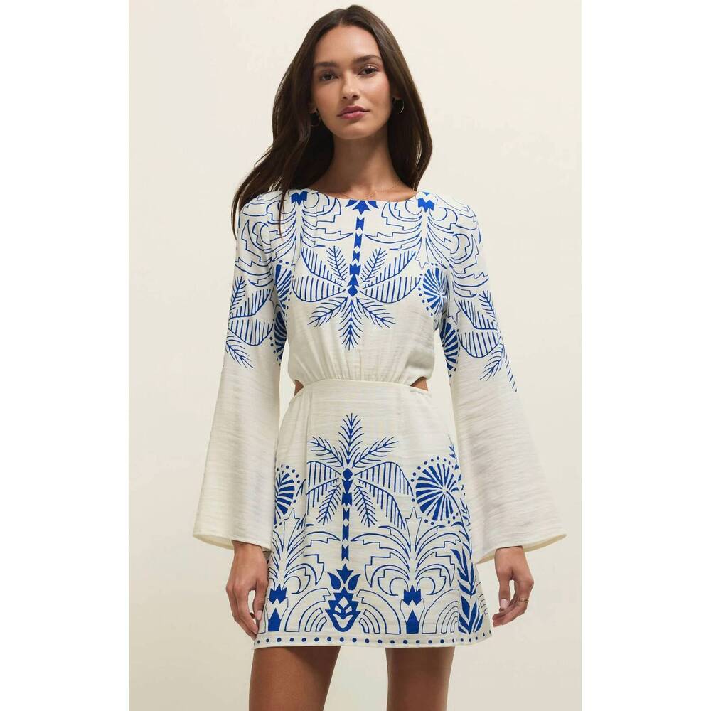 NEW Z SUPPLY tahina palm mini dress in nautical blue